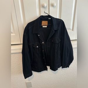 levi oversized black denim jacket